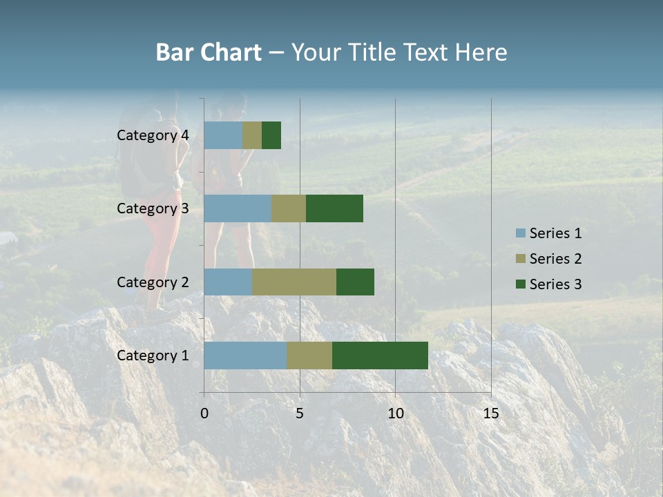 Blue Hiking Stand PowerPoint Template