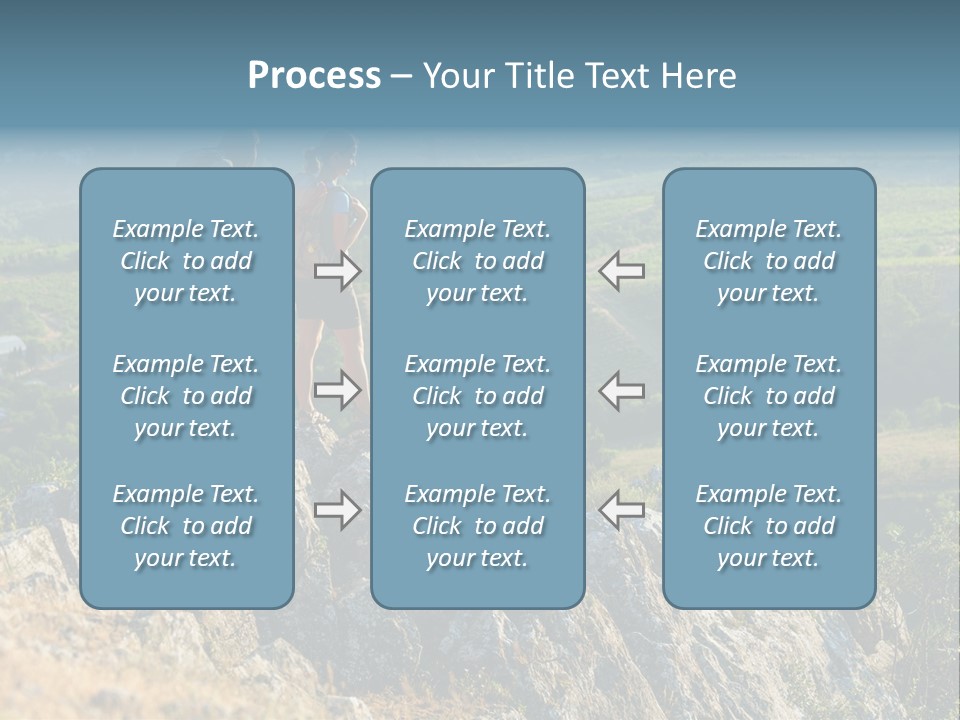 Blue Hiking Stand PowerPoint Template