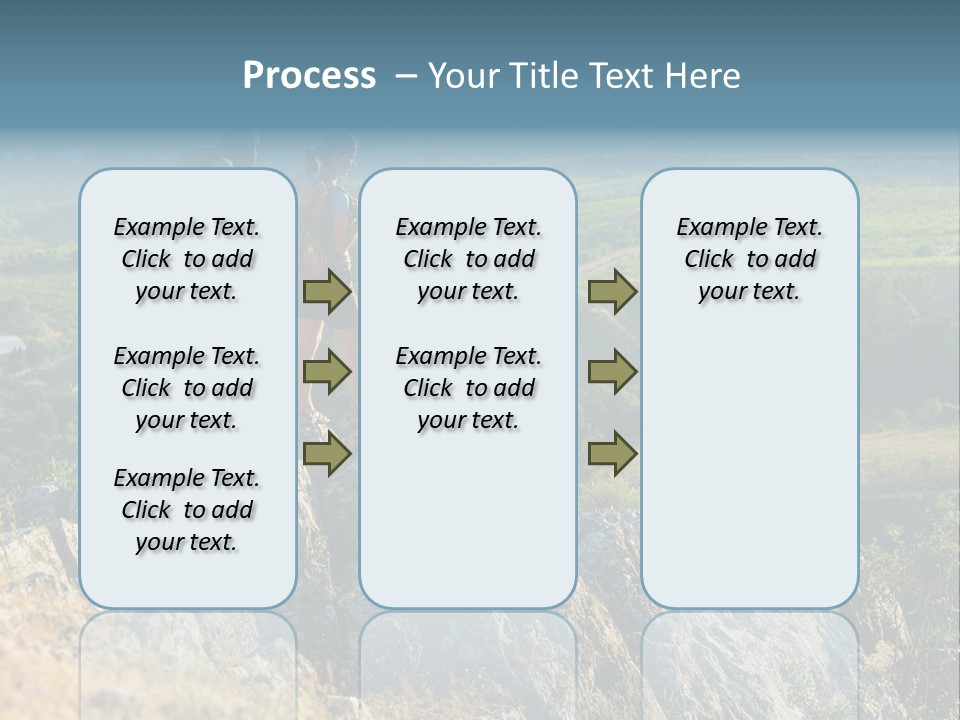Blue Hiking Stand PowerPoint Template