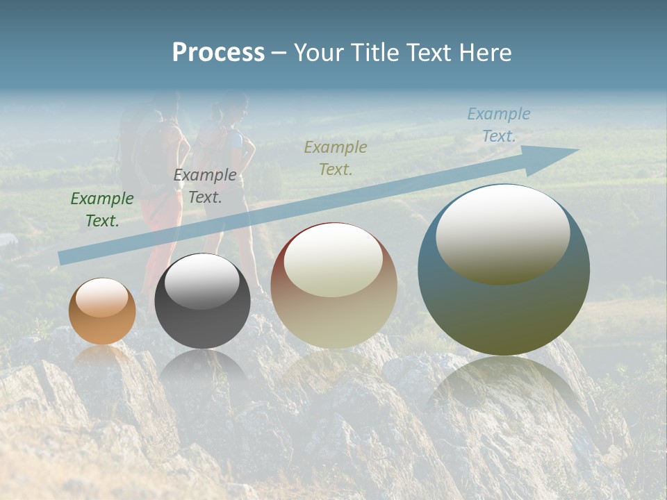 Blue Hiking Stand PowerPoint Template