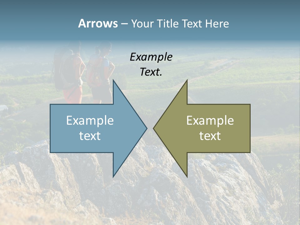 Blue Hiking Stand PowerPoint Template