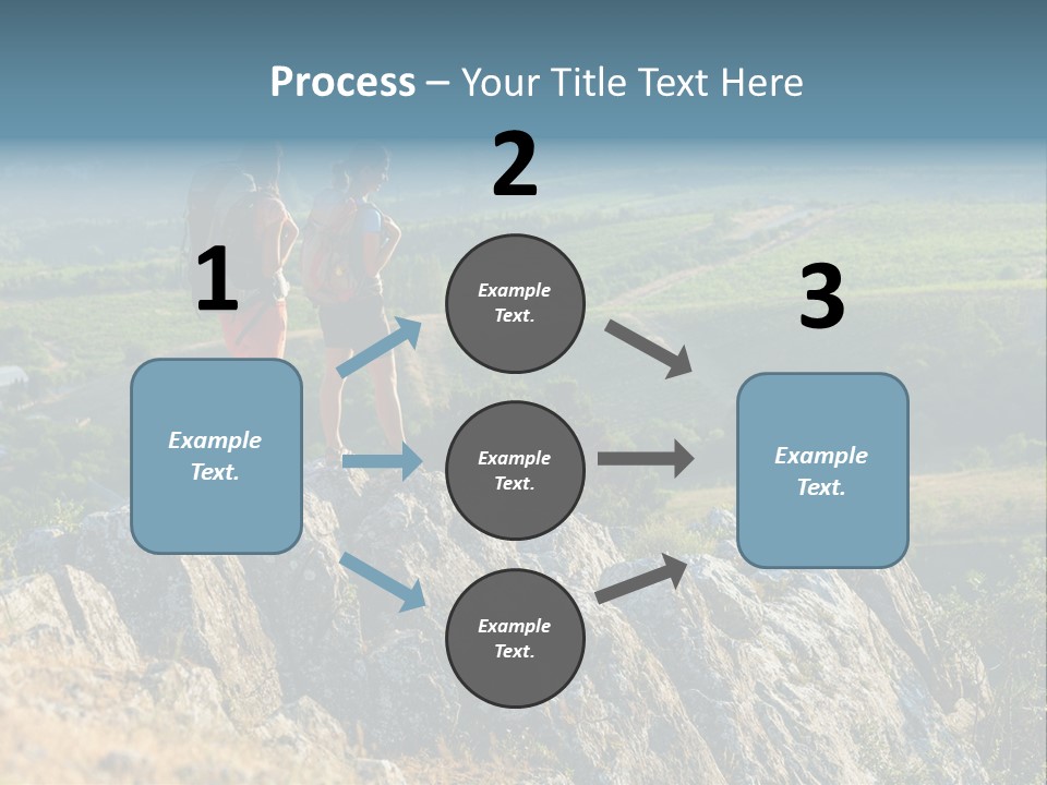 Blue Hiking Stand PowerPoint Template