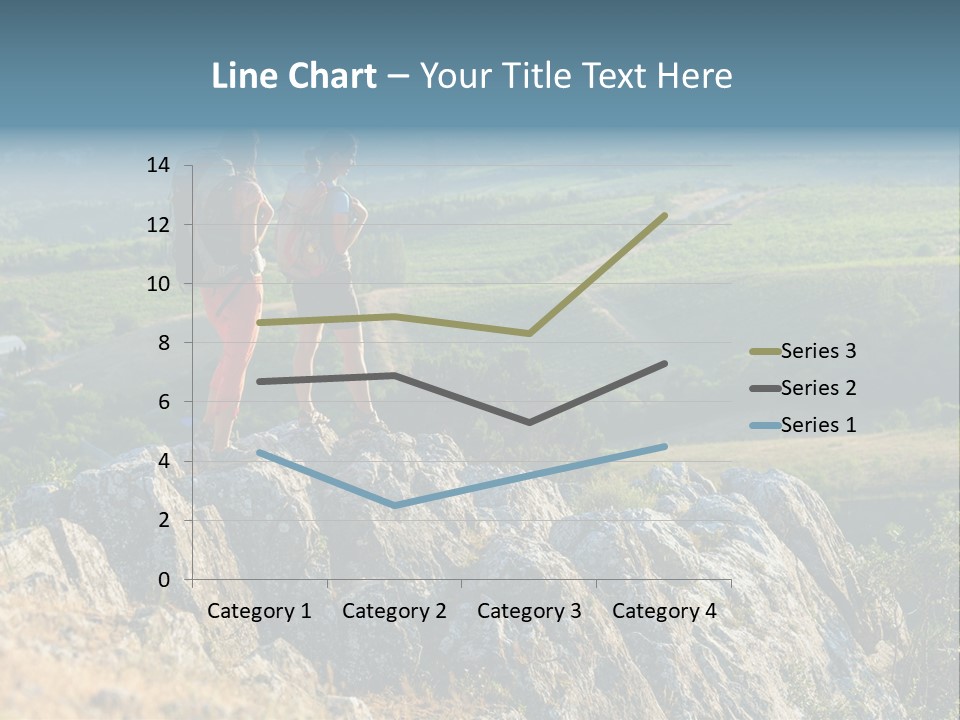 Blue Hiking Stand PowerPoint Template