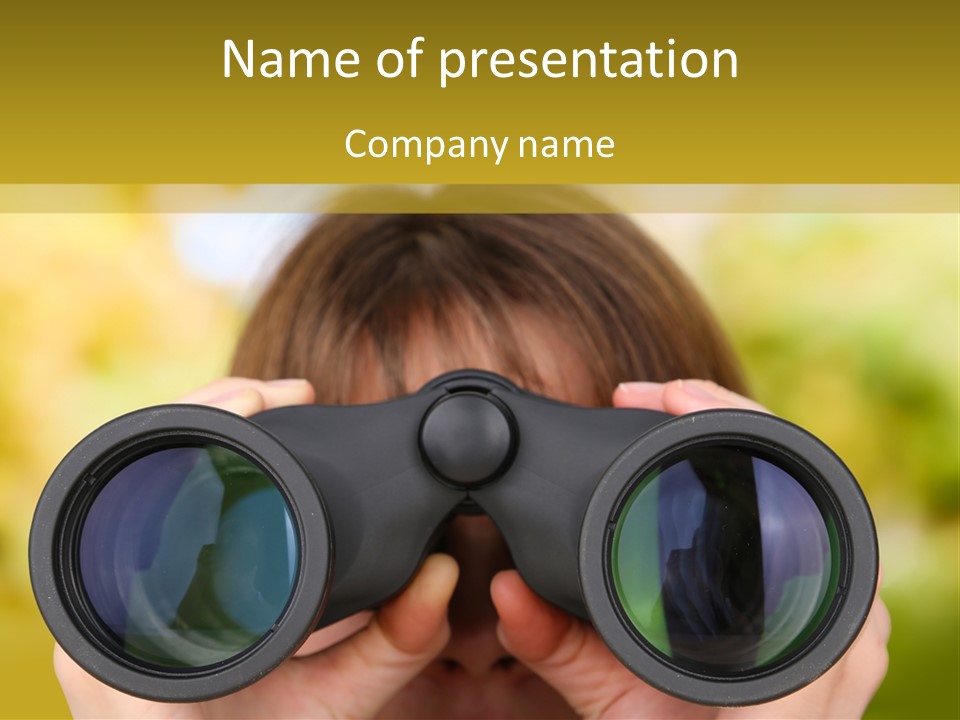 Surveillance Spectator Girl PowerPoint Template