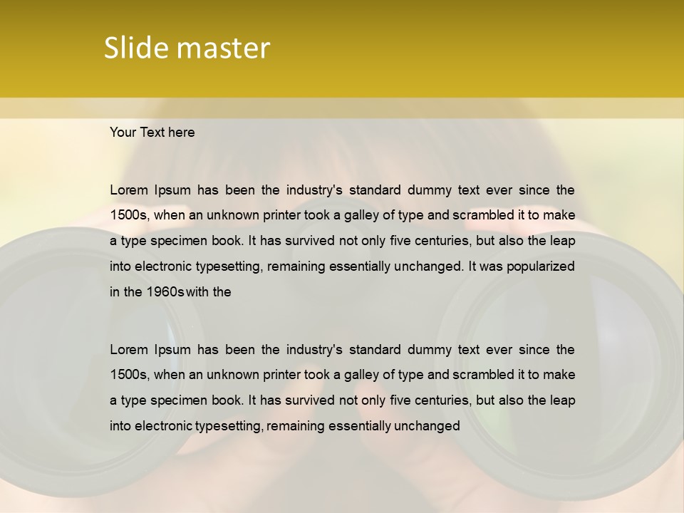 Surveillance Spectator Girl PowerPoint Template