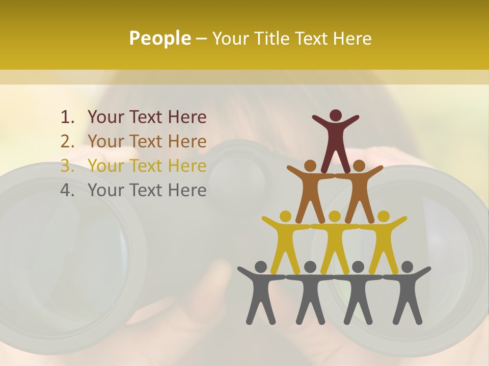 Surveillance Spectator Girl PowerPoint Template