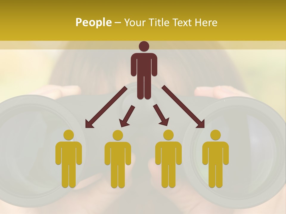 Surveillance Spectator Girl PowerPoint Template