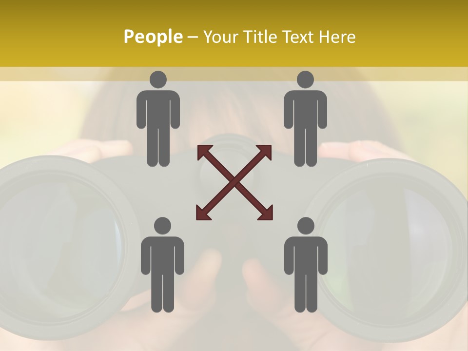 Surveillance Spectator Girl PowerPoint Template