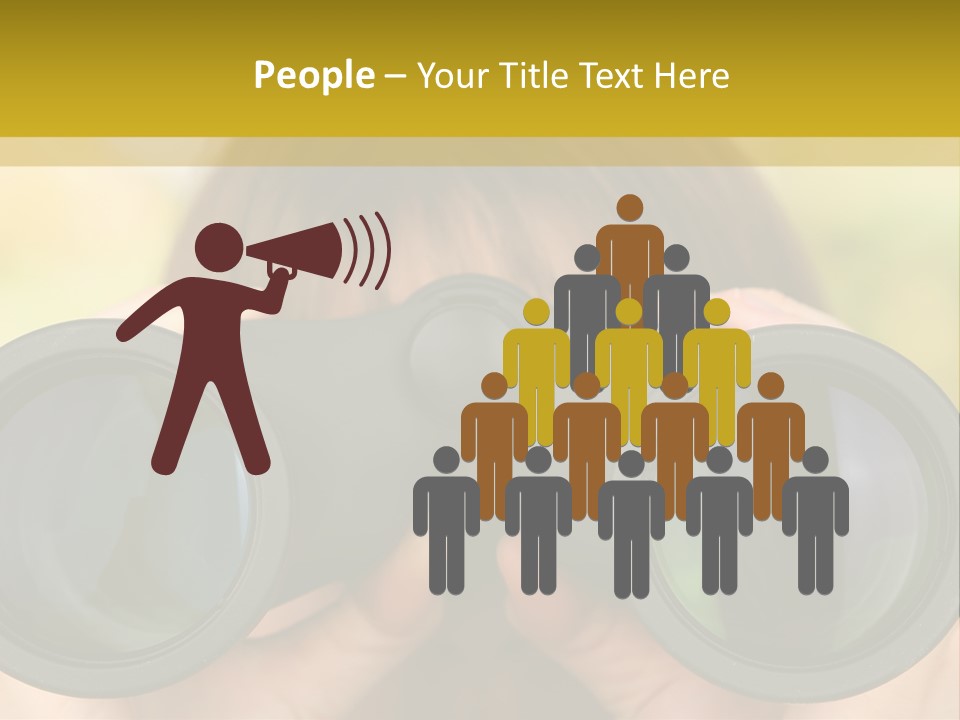 Surveillance Spectator Girl PowerPoint Template