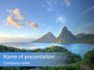 Caribbean Sea Exotic Pitons PowerPoint Template