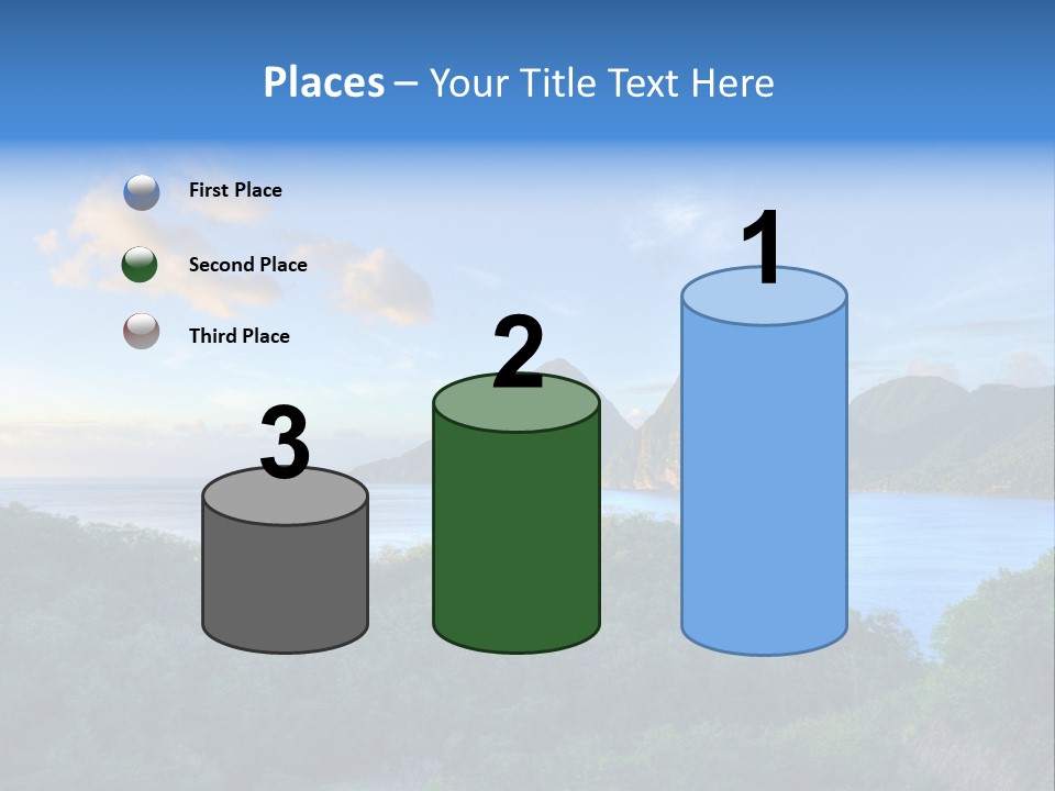 Caribbean Sea Exotic Pitons PowerPoint Template