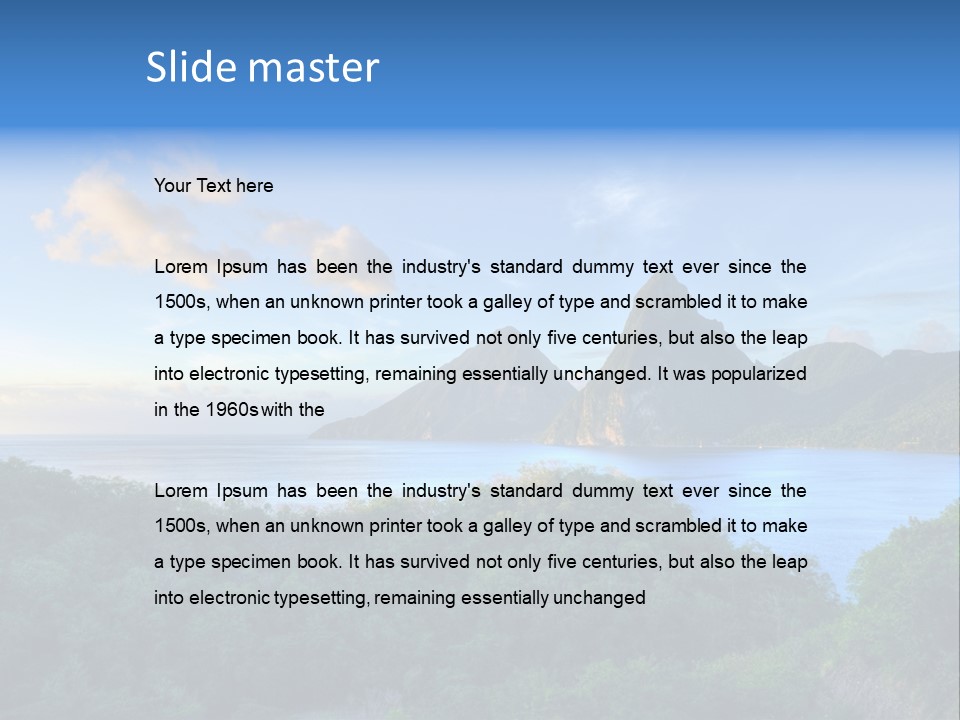 Caribbean Sea Exotic Pitons PowerPoint Template