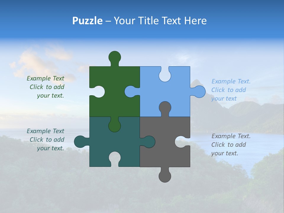 Caribbean Sea Exotic Pitons PowerPoint Template