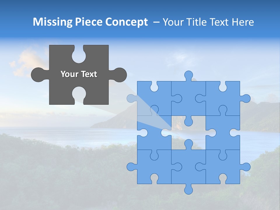 Caribbean Sea Exotic Pitons PowerPoint Template