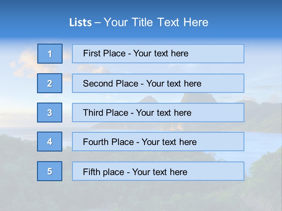 Caribbean Sea Exotic Pitons PowerPoint Template