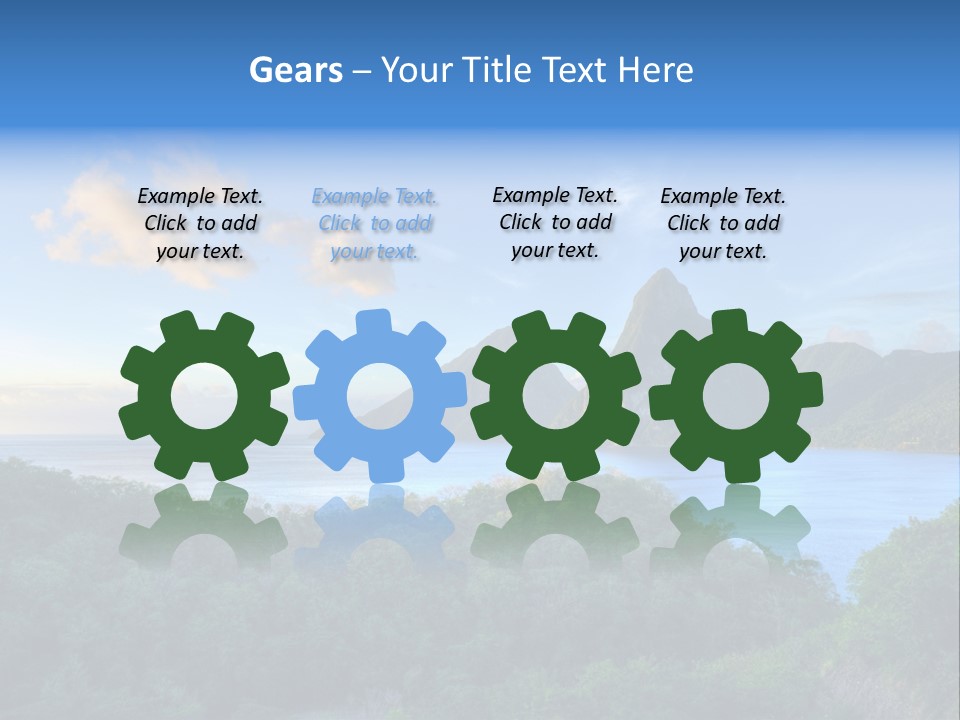 Caribbean Sea Exotic Pitons PowerPoint Template