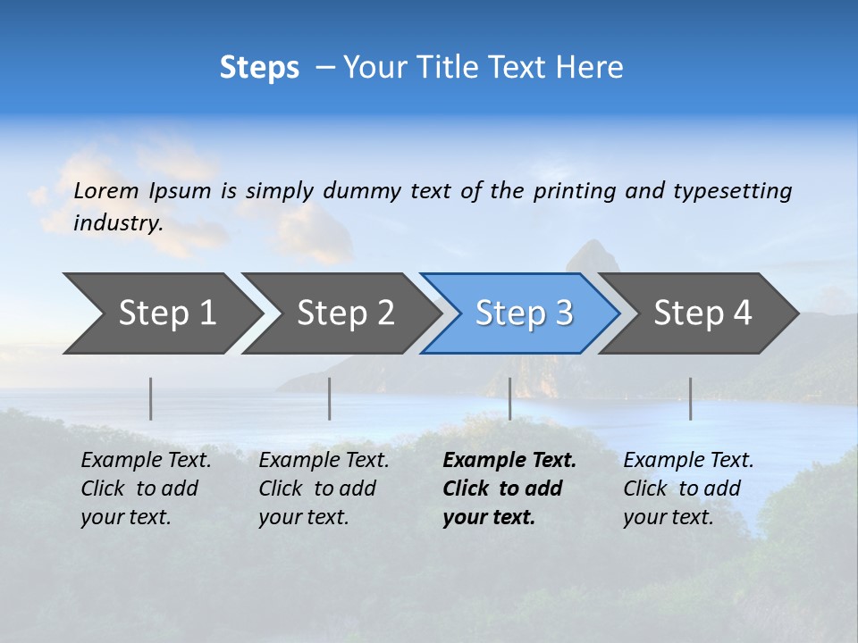 Caribbean Sea Exotic Pitons PowerPoint Template