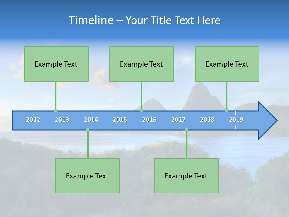 Caribbean Sea Exotic Pitons PowerPoint Template