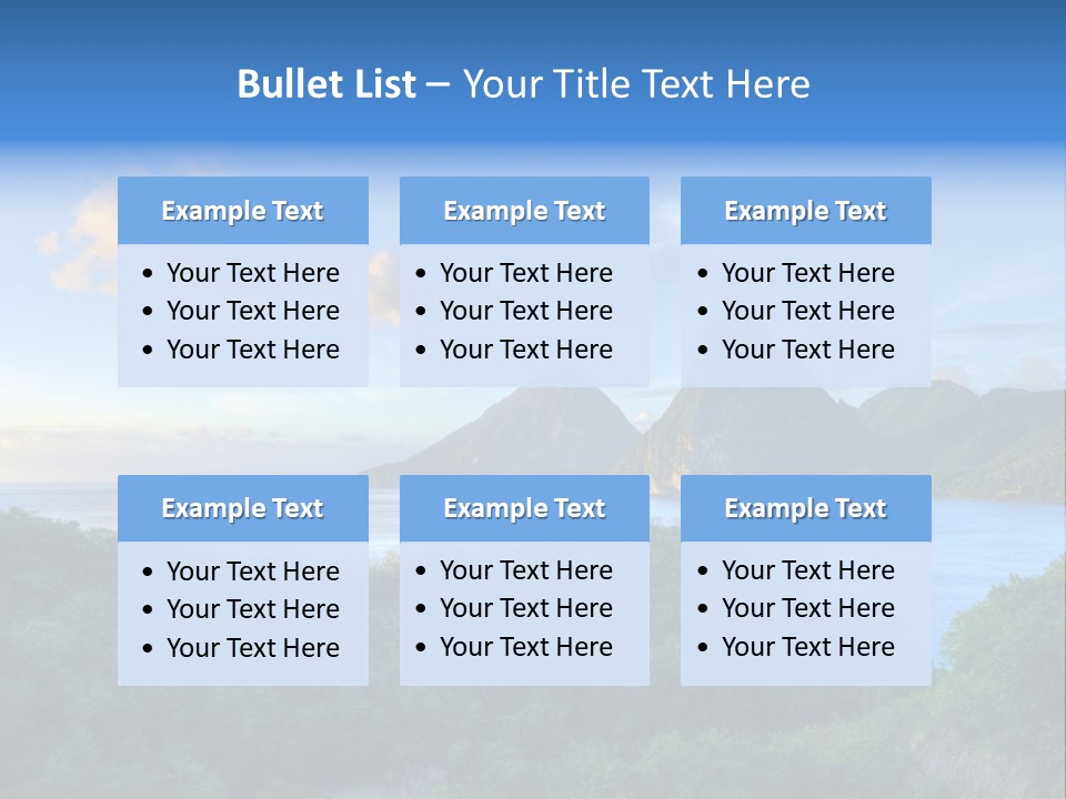 Caribbean Sea Exotic Pitons PowerPoint Template