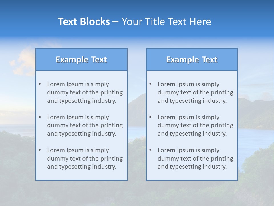 Caribbean Sea Exotic Pitons PowerPoint Template