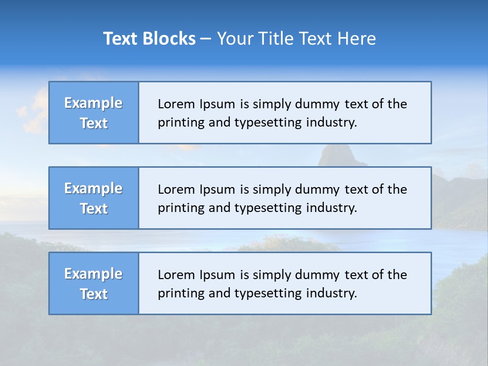 Caribbean Sea Exotic Pitons PowerPoint Template