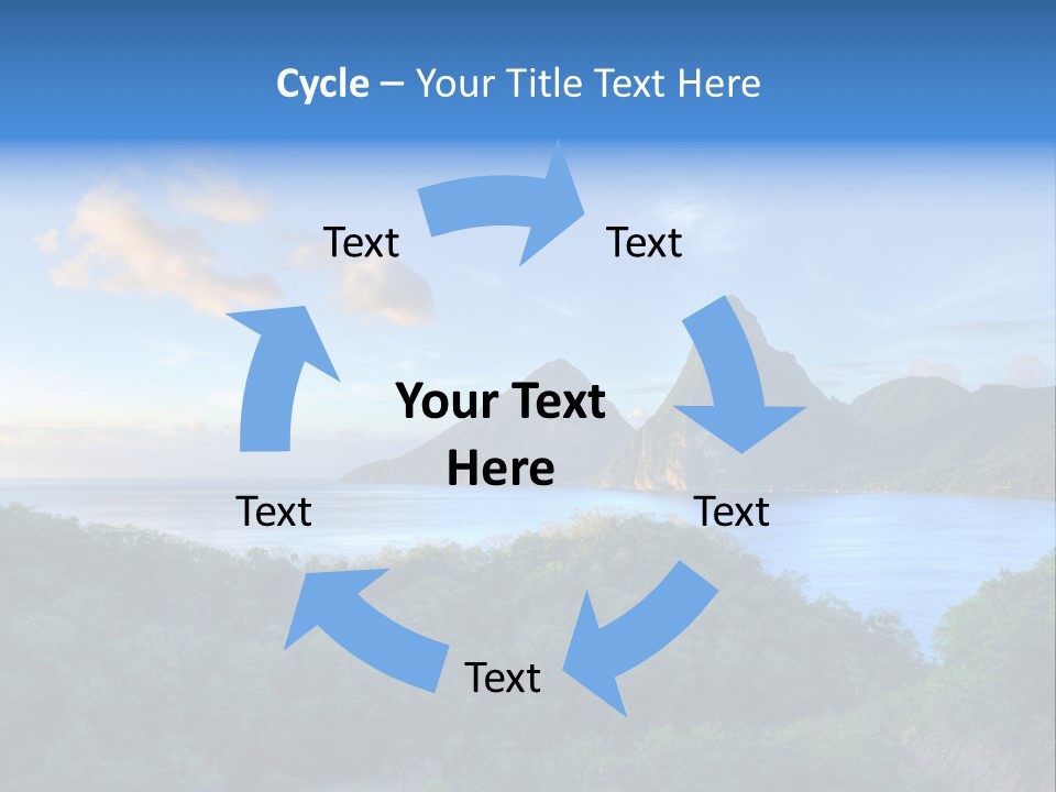 Caribbean Sea Exotic Pitons PowerPoint Template