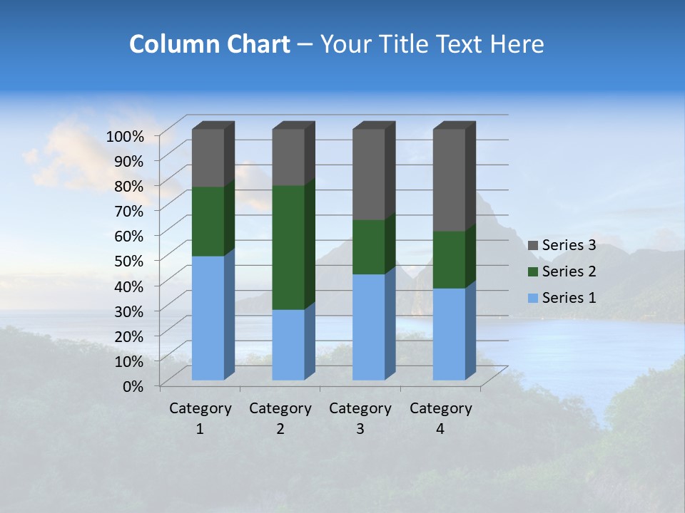 Caribbean Sea Exotic Pitons PowerPoint Template