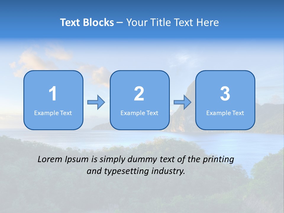 Caribbean Sea Exotic Pitons PowerPoint Template