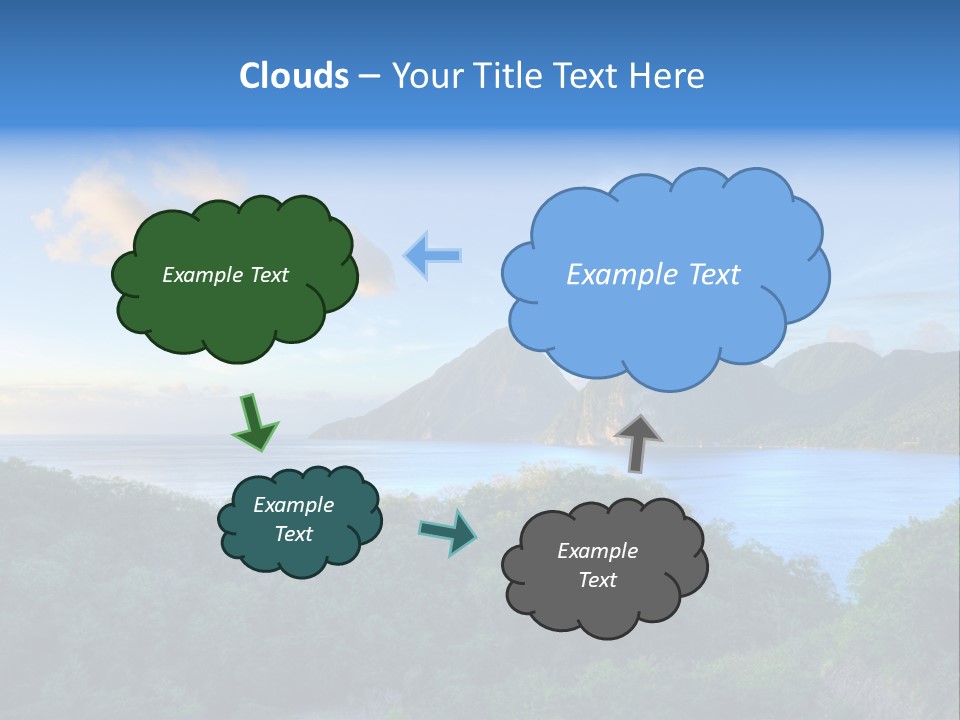 Caribbean Sea Exotic Pitons PowerPoint Template
