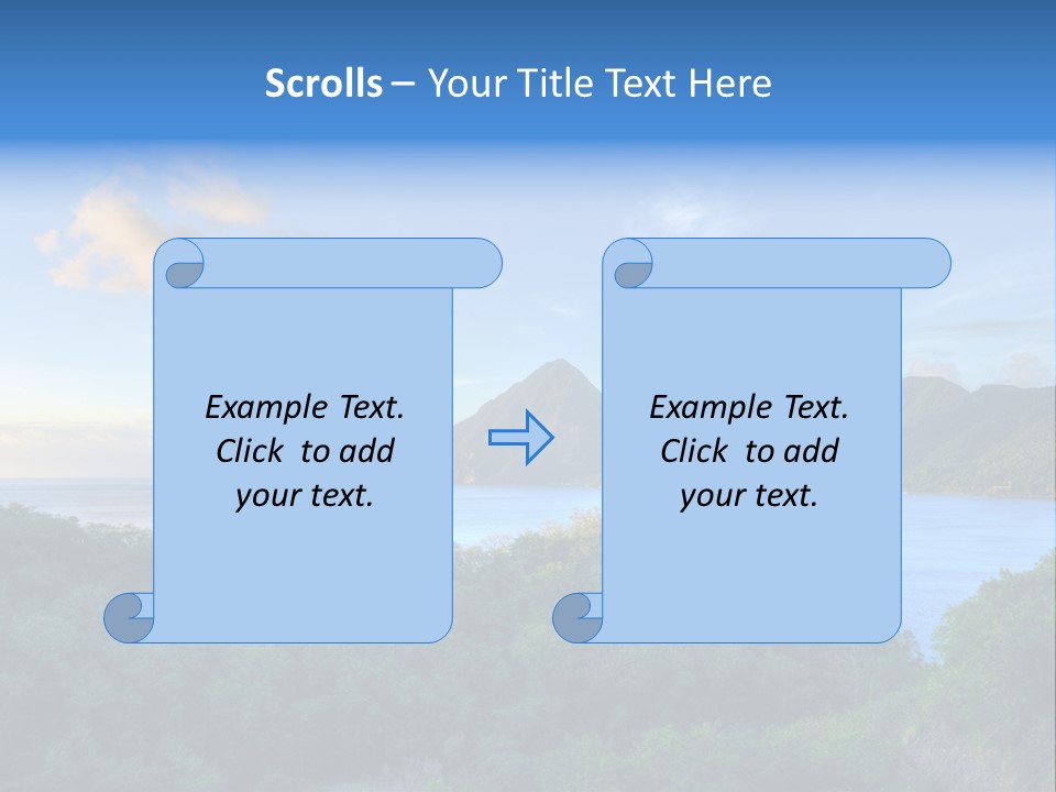 Caribbean Sea Exotic Pitons PowerPoint Template
