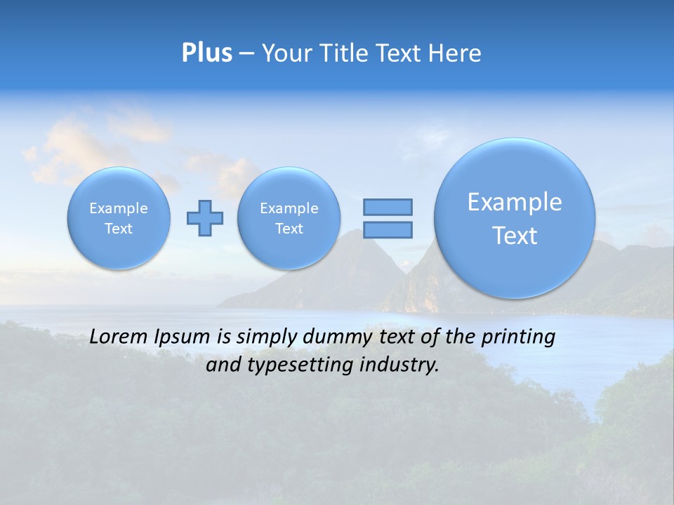 Caribbean Sea Exotic Pitons PowerPoint Template
