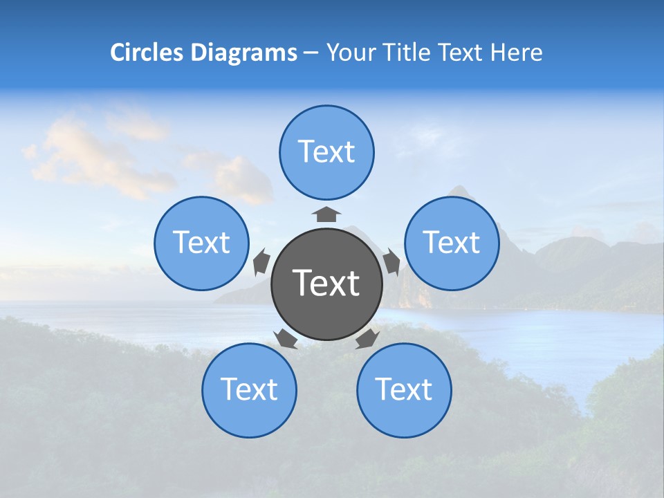 Caribbean Sea Exotic Pitons PowerPoint Template