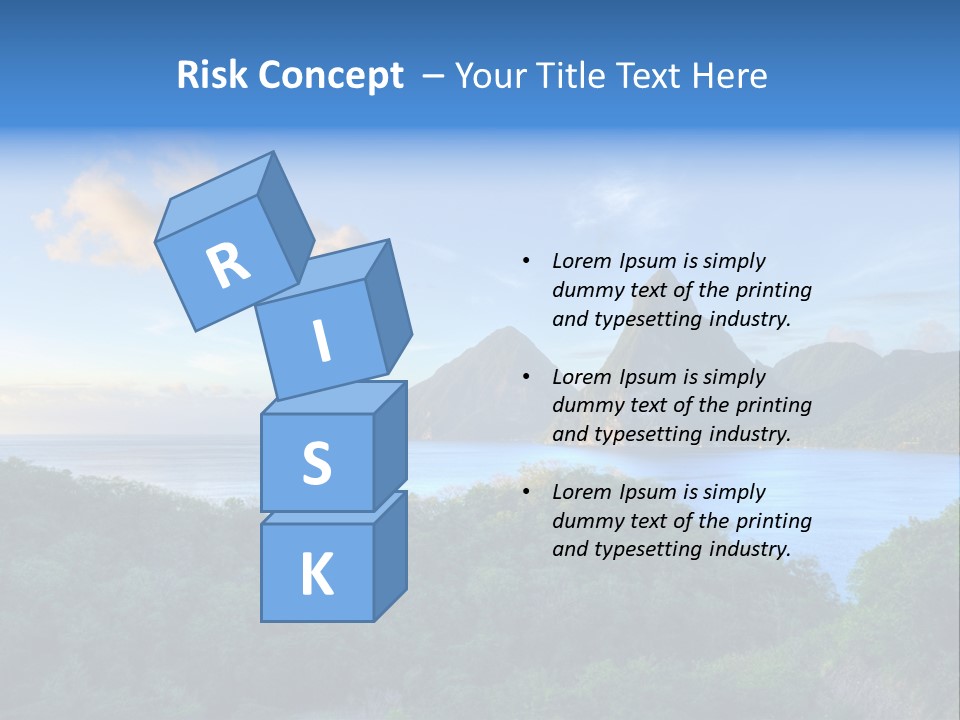 Caribbean Sea Exotic Pitons PowerPoint Template