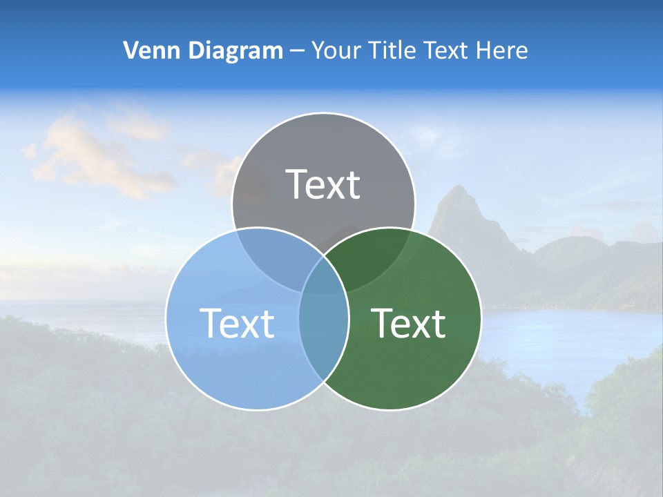 Caribbean Sea Exotic Pitons PowerPoint Template