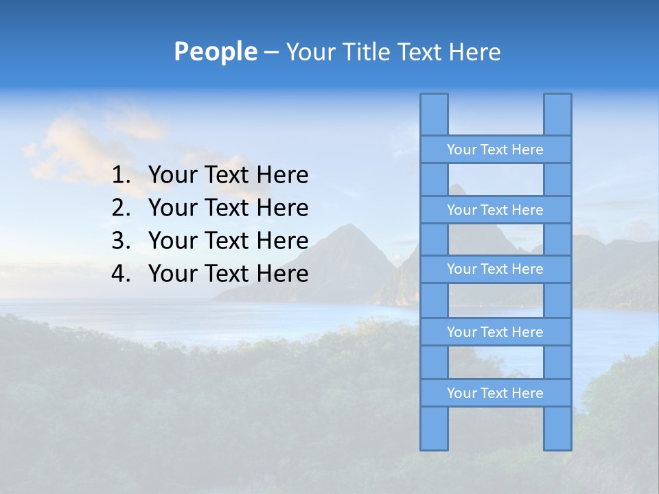 Caribbean Sea Exotic Pitons PowerPoint Template