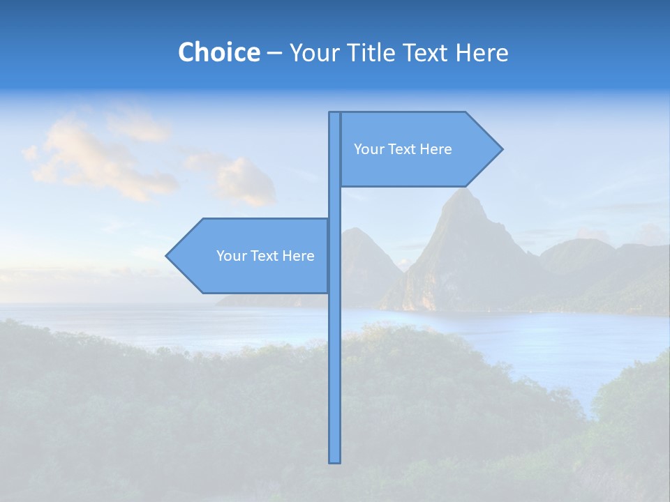 Caribbean Sea Exotic Pitons PowerPoint Template