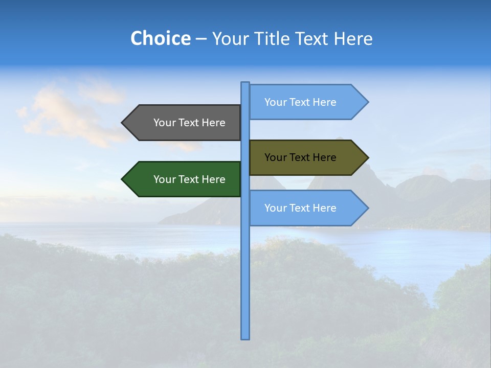Caribbean Sea Exotic Pitons PowerPoint Template