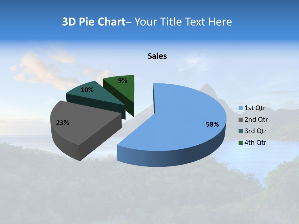 Caribbean Sea Exotic Pitons PowerPoint Template