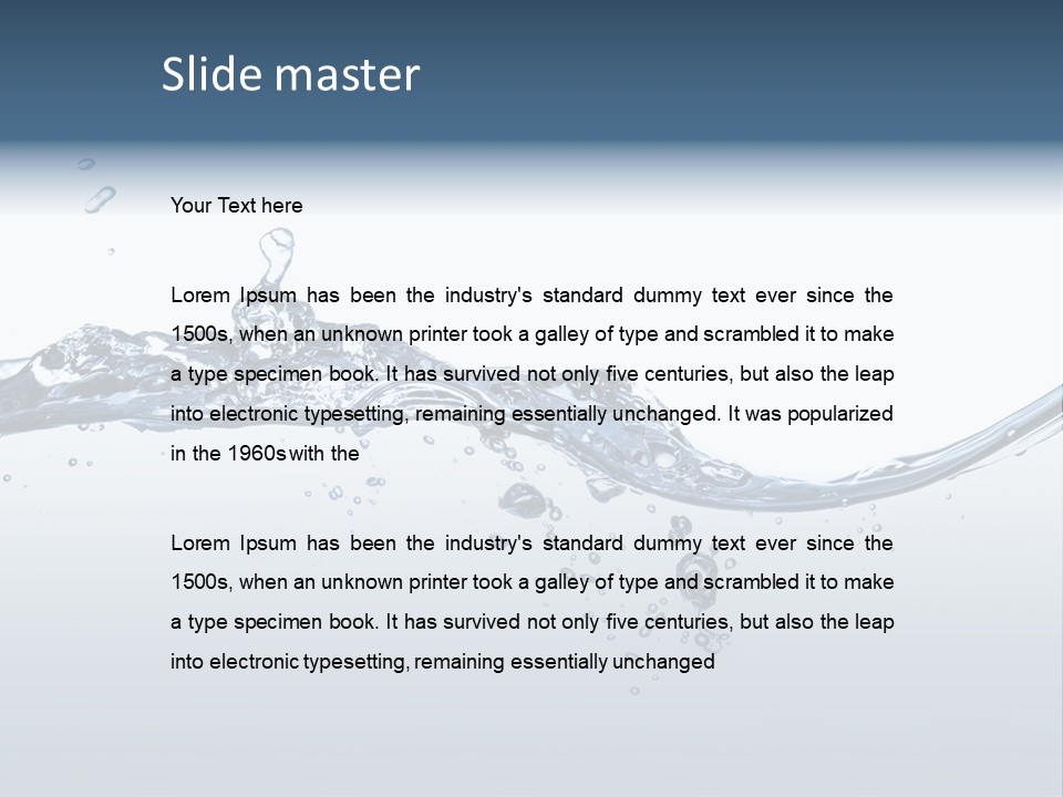 Closeup Clear Liquid PowerPoint Template