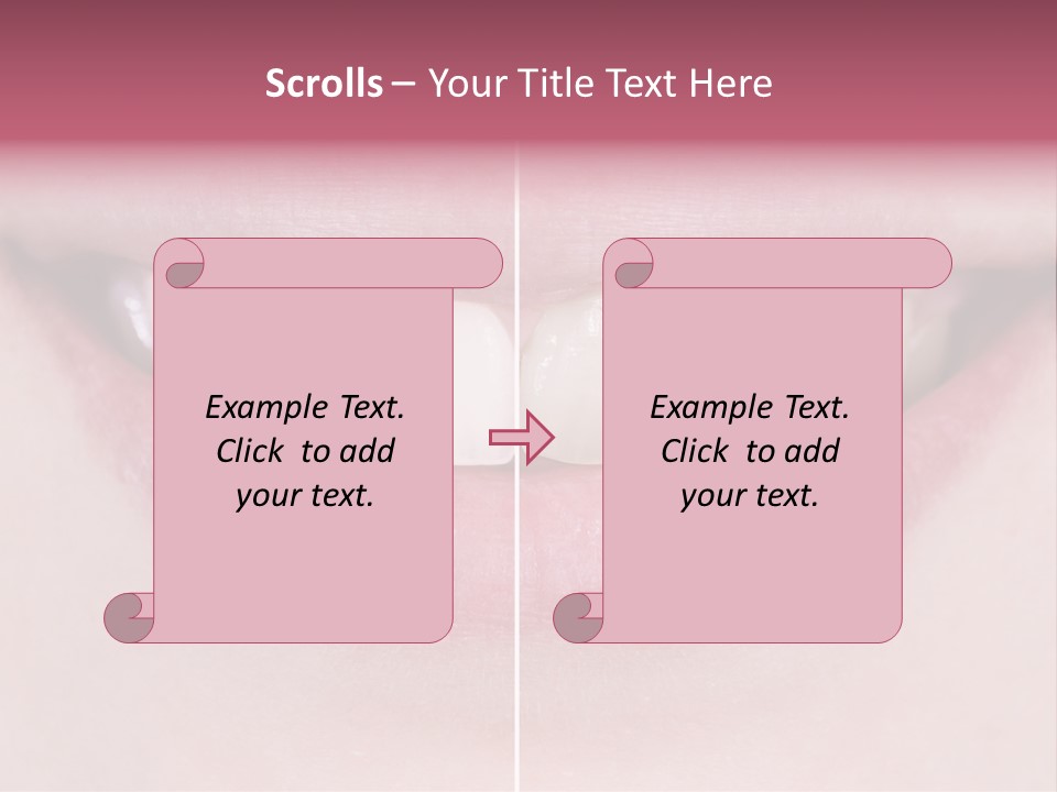A Woman's Smile Before And After Dental Treatment PowerPoint Template
