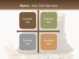 A Sack Of Oats Next To A Wooden Spoon PowerPoint Template