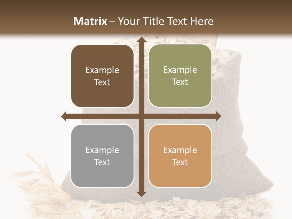 A Sack Of Oats Next To A Wooden Spoon PowerPoint Template