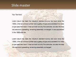 A Sack Of Oats Next To A Wooden Spoon PowerPoint Template