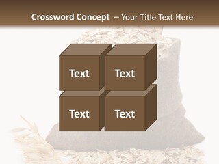A Sack Of Oats Next To A Wooden Spoon PowerPoint Template