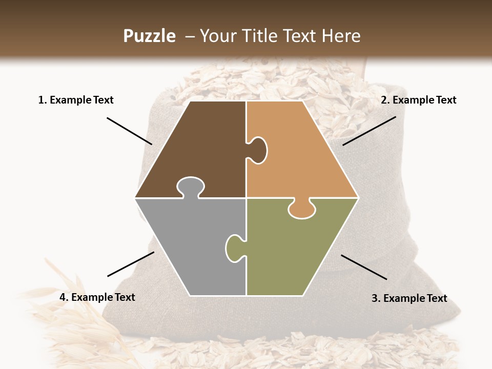 A Sack Of Oats Next To A Wooden Spoon PowerPoint Template