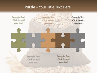 A Sack Of Oats Next To A Wooden Spoon PowerPoint Template