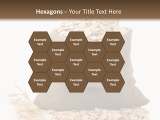 A Sack Of Oats Next To A Wooden Spoon PowerPoint Template