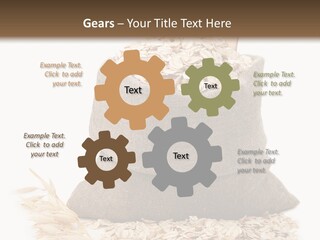 A Sack Of Oats Next To A Wooden Spoon PowerPoint Template