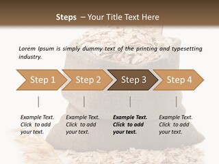 A Sack Of Oats Next To A Wooden Spoon PowerPoint Template