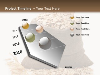 A Sack Of Oats Next To A Wooden Spoon PowerPoint Template